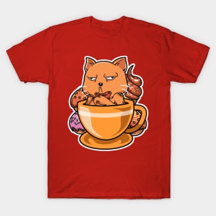 Weird Cat and Coffee T-Shirt